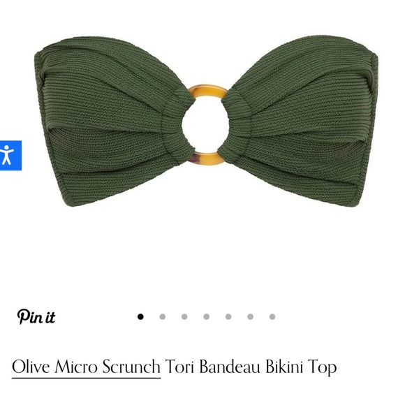 Montce Olive Micro Scrunch Tori Bandeau Bikini Top Size Small - Picture 5 of 7